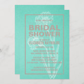 素朴なターコイズのブライダルシャワー招待状 招待状 (正面/裏面)