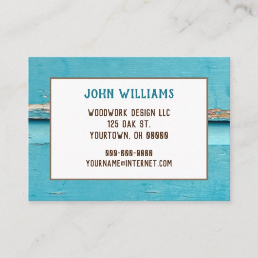 素朴なターコイズ絵を描材 名刺 (正面)