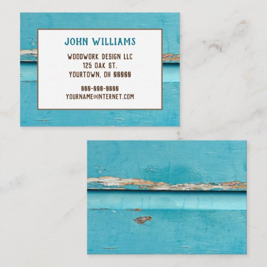 素朴なターコイズ絵を描材 名刺 (正面/裏面)