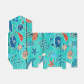 素朴なターコイズ色の木材 & 海の仲間たち ファンタジー フェイバーボックス (折り畳みなし)