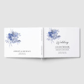 素朴なダスティーブルーのバラとその他の花 ゲストブック (全面)