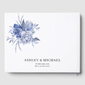 素朴なダスティーブルーのバラとその他の花 ゲストブック (裏面)