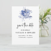 素朴なダスティーブルーのバラとその他の花 セーブザデート (スタンド正面)