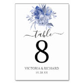 素朴なダスティーブルーのバラとその他の花 テーブルナンバー (裏面)