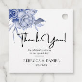 素朴なダスティーブルーのバラとその他の花 フェイバータグ (裏面)