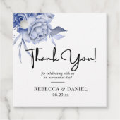 素朴なダスティーブルーのバラとその他の花 フェイバータグ (正面)