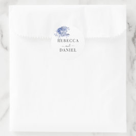 素朴なダスティーブルーのバラとその他の花 ラウンドシール