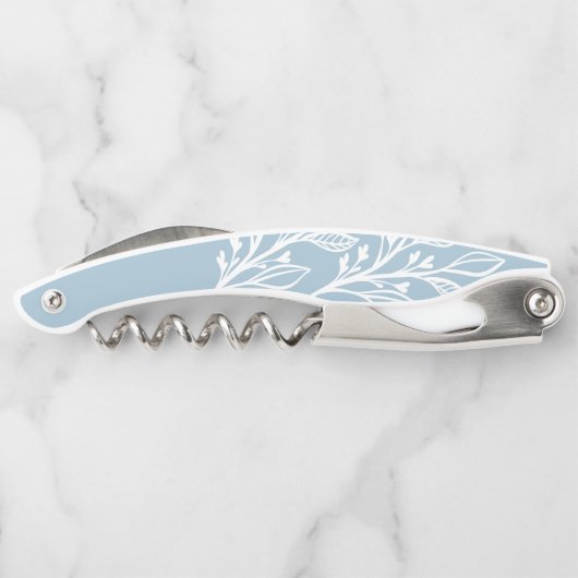 素朴なダスティーブルーのワインボトルオープナー ソムリエナイフ (裏面)