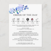 素朴なダスティーブルーの水彩画風の花と葉 エンクロージャーカード (正面)