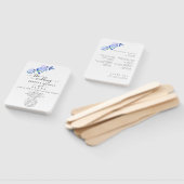 素朴なダスティーブルーの水彩画風の花と葉 ハンドファン (組立なし)