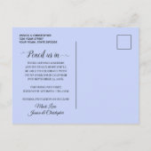 素朴なダスティーブルーの水彩画風の花と葉 案内ポストカード (裏面)