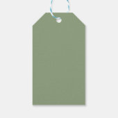 素朴なダスティーブルーの水彩花と葉 ギフトタグ (裏面)