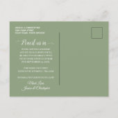 素朴なダスティーブルーの水彩花と葉 案内ポストカード (裏面)