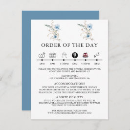 素朴なダスティーブルーの水彩花束 エンクロージャーカード