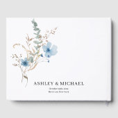 素朴なダスティーブルーの水彩花束 ゲストブック (裏面)