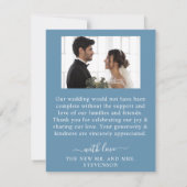 素朴なダスティーブルーの水彩花束 サンキューカード (裏面)