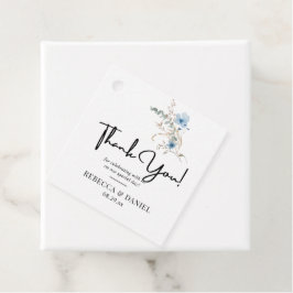 素朴なダスティーブルーの水彩花束 フェイバータグ