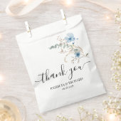 素朴なダスティーブルーの水彩花束 フェイバーバッグ (クリップ留めされた状態)