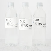 素朴なダスティーブルーの水彩花束 ペットボトルラベル (ボトル)