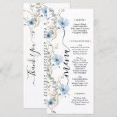 素朴なダスティーブルーの水彩花束 メニュー (正面/裏面)