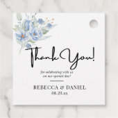 素朴なダストブルーの水彩花と葉 フェイバータグ (裏面)