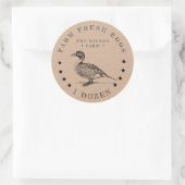 素朴なダッククラフト卵カートンステッカー ラウンドシール (バッグ)