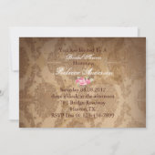 素朴なダマスクカウボーイウェスタンブライダルシャワー 招待状 (裏面)