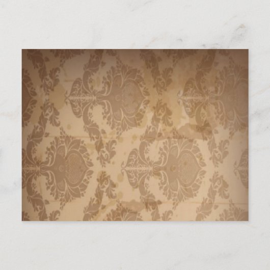 素朴なダマスク西カウボーイ結婚式の日付を保存 案内ポストカード (裏面)