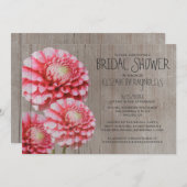 素朴なダリアのブライダルシャワー招待状 招待状 (正面/裏面)