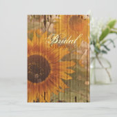 素朴なダンボールカントリーひまわりブライダルシャワー 招待状 (スタンド正面)