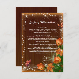 素朴なダークウッドオレンジ花の安全対策 エンクロージャーカード