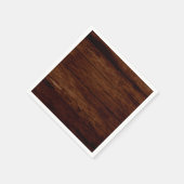 素朴なダークウッド スタンダードカクテルナプキン (角)