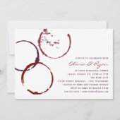 素朴なダークレッド ワイン スタイン リハーサル ディナー 招待状 (正面)