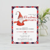 素朴なチェック柄がキュートなクリスマスパーティー 招待状 (スタンド正面)