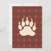 素朴なチェック柄のクマと山の誕生日パーティー 招待状 (裏面)