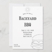 素朴なチェック柄のバーベキュー招待状 招待状 (正面)