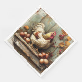 素朴なチキンコープのペーパーナプキン (コーナー)