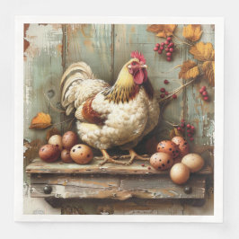 素朴なチキンコープのペーパーナプキン