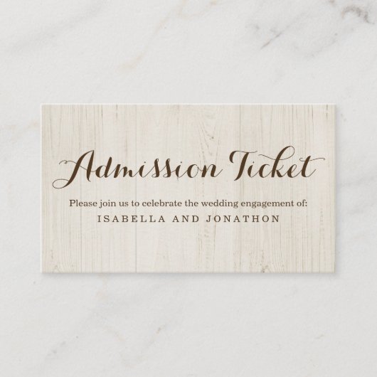 素朴なチケット用封筒カード エンクロージャーカード (正面)