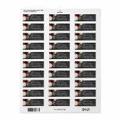 素朴なチャコールウッド ワインレッド バーガンディー 結婚式 ラベル (フルシート)