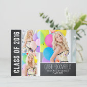 素朴なチョーク卒業お知らせ/招待状 招待状 (スタンド正面)