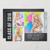 素朴なチョーク卒業お知らせ/招待状 招待状 (正面/裏面)