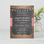 素朴なチョーク木を結婚することは納屋の招待をつけます 招待状 (スタンド正面)