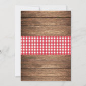 素朴なチョーク木を結婚することは納屋の招待をつけます 招待状 (裏面)