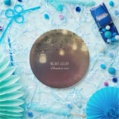 素朴なツリーブランチおよびメーソンジャーのホタル ペーパープレート (パーティー)