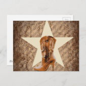 素朴なテキサススタイルのカントリーウエスタン ポストカード (正面/裏面)