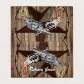 素朴なテキサス州スターカウボーイ西カントリーの拳銃 名刺 (外部フラット)