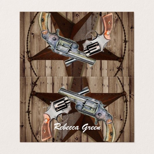 素朴なテキサス州スターカウボーイ西カントリーの拳銃 名刺 (外部フラット)