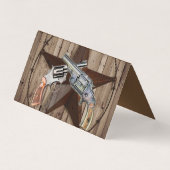 素朴なテキサス州スターカウボーイ西カントリーの拳銃 名刺 (裏面)