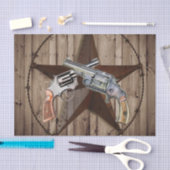 素朴なテキサス州スターカウボーイ西カントリーの拳銃 薄葉紙 (クラフト)